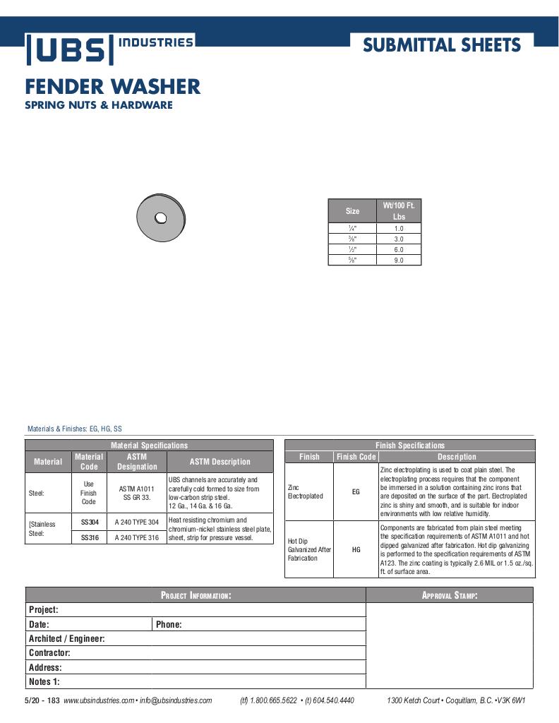FENDER WASHER