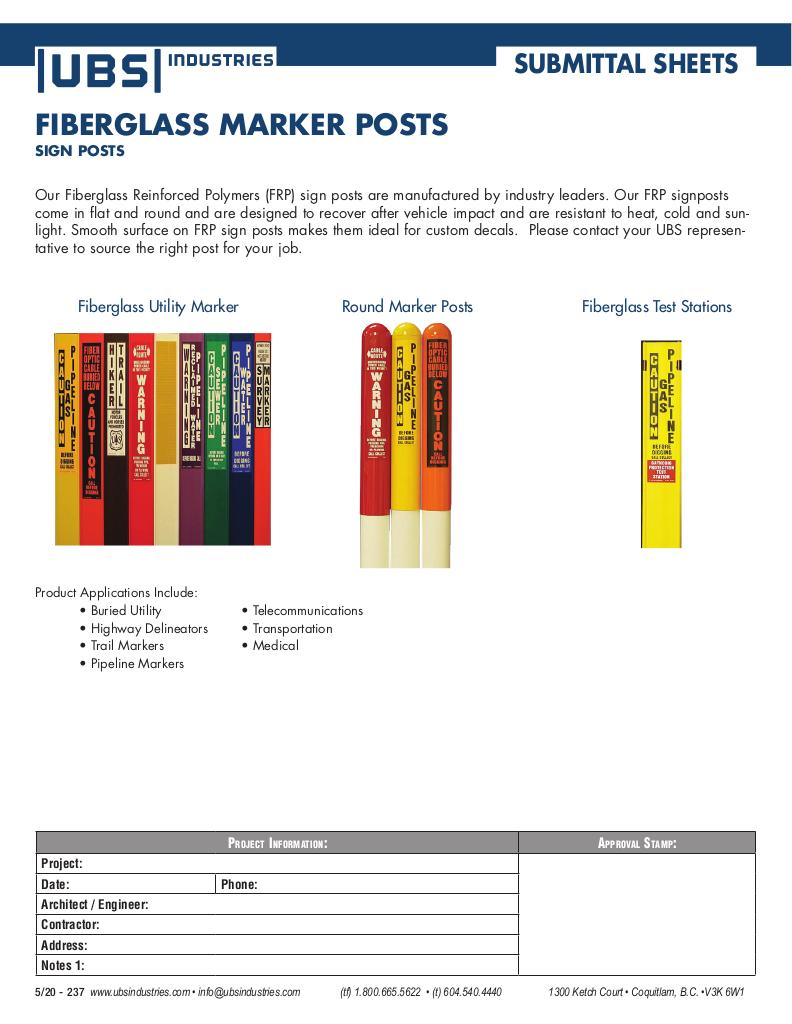 Fiberglass Marker Posts