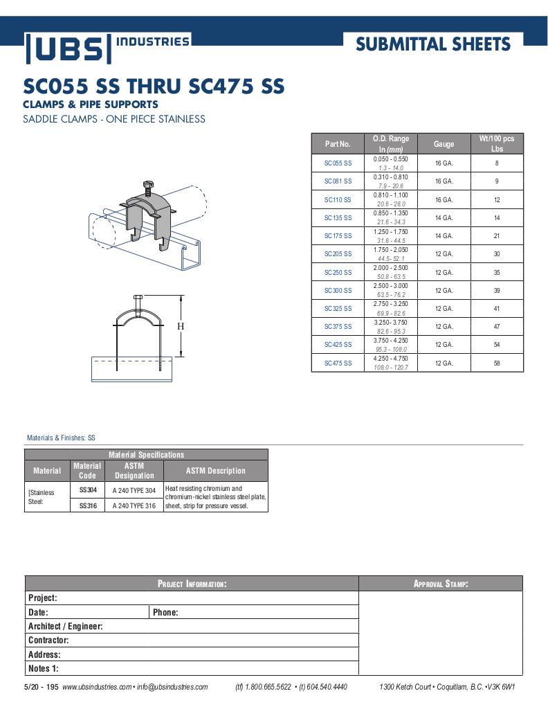 SC055 SS THRU SC475 SS