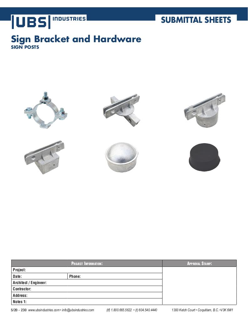 Sign Bracket And Hardware